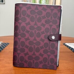 Coach Signature Notebook in Black Currant/Gunmetal NWOT